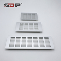 Armoires de cuisine modernes et espaces de rangement pour la maison Grille de ventilation rectangulaire en acier inoxydable avec longues fentes