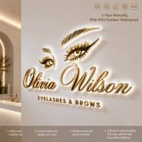 Enseigne rétroéclairée personnalisée, lettres en relief LED, lettres 3D en acier inoxydable, signalétique lumineuse LED, enseigne extérieure pour entreprise
