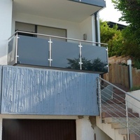 Système de garde-corps d'escalier en verre Balustrade en verre de balcon Rampe en acier inoxydable 304 brossé Pinces à verre