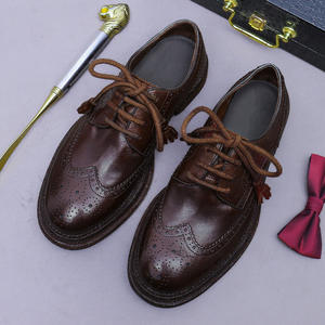 Chaussures décontractées en cuir véritable de haute qualité avec bout carré antidérapant pour le travail Chaussures habillées Oxford pour hommes - Product Image 6