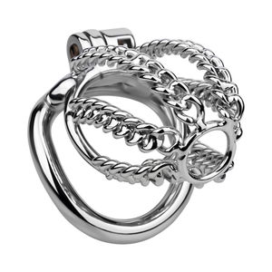 Regalo di San Valentino gabbia di castità in acciaio inossidabile e Anti-Off cintura un pezzo di castità dispositivo di blocco maschio - Product Image 2