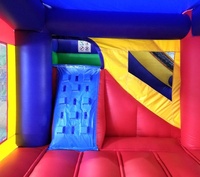 Modulaire Moderne Arc-En-Ciel de Maison De Rebond De Glissière D'eau toboggan gonflable Combo avec parcours d'obstacles