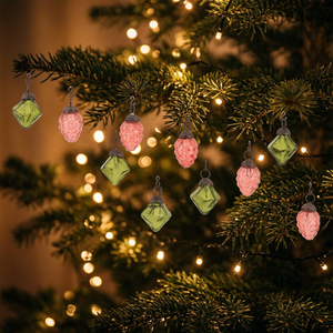 Handmade Premium Multicolor Glass Rust Free 1.25-1.75 Inches Combo Mix Shape Tiny Xmas <b>Tree</b> Decorations Mix Hanging14 - Product Image 2