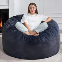 Fauteuil pouf rond en velours côtelé, siège individuel, canapé paresseux portable pour salon, garnissage en éponge, couleur personnalisable, option de taille personnalisée