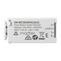 Sunricher Matter Over Thread Matter Push Button Smart Dimmer Neutral Free Compatible With Existing Australia Wall Switch Plate