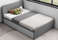 Lit Simple Moderne de Luxe en Bois pour Enfants, Meuble de Chambre avec Rangement