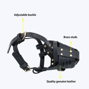 Fournitures pour animaux de compagnie <span class=keywords><strong>berger</strong></span> <span class=keywords><strong>allemand</strong></span> dalmatien formation muselière en cuir réglable pour animaux de compagnie - Product Image 3