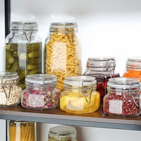 Bocaux en verre pour aliments avec couvercles hermétiques à pince, grands bocaux Mason pour la cuisine, pour farine, céréales, café, pâtes, mise en conserve