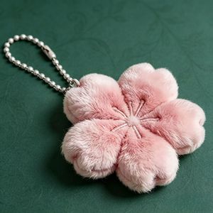 Llavero de Peluche con Forma de Flor de Cerezo Sakura, Accesorio para Bolsos y Carteras para Niñas - Product Image 4