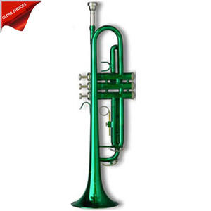 Trompeta <span class=keywords><strong>de</strong></span> Latón Verde <span class=keywords><strong>de</strong></span> Calidad en Tono Bb con 3 <span class=keywords><strong>Pistones</strong></span> <span class=keywords><strong>de</strong></span> Acero Inoxidable - Product Image 1