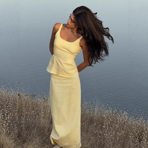 Bdbh Nuovo Set Gonna con Bretelle Stile Europeo e Americano Primavera Estate 2026 Nuovo Top con Bretelle e Gonna a Coda di Pesce - Product Image 4