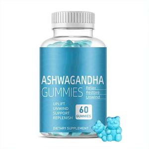 Gomitas de Ashwagandha Halal Sin Azúcar Orgánicas de 2000 mg, Suplementos Herbales con GABA y Vitaminas, Golosinas de Gomitas, Suplemento Dietético - Product Image 2