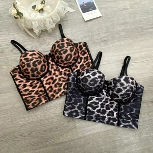 Chất Lượng Cao Có Thể Điều Chỉnh Ngắn Outwear <span class=keywords><strong>Leopard</strong></span> In Sexy Spaghetti Dây Đeo Thời Trang Giản Dị Đảng Mặc Bustier Corset Áo Ngực Hàng Đầu - Product Image 3