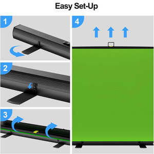 Khuyến Mại Key Bảng Điều Chỉnh Thấp Moq Ảnh <span class=keywords><strong>Studio</strong></span> Đóng Mở Xách Tay Màu Xanh Lá Cây Nền Màu Xanh Lá Cây Màn Hình Backdrop - Product Image 5