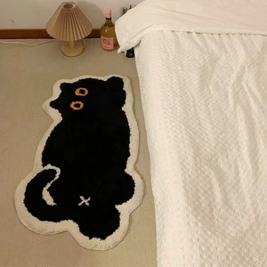 Tappetino da Bagno Assorbente a Pelo Lungo con Gattina Nera Cartoon <span class=keywords><strong>per</strong></span> <span class=keywords><strong>Camera</strong></span> da Letto Femminile, Vendita all'Ingrosso Transfrontaliera - Product Image 2