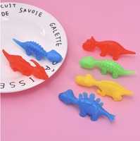 Jouet anti-stress dinosaure lanceur de dinosaures en plastique souple, emballage individuel, nouveauté amusante pour le bureau