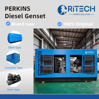 Groupe électrogène diesel silencieux Ritech 200 kVA 160 kW, onduleur électrique dynamo triphasé, refroidissement par eau