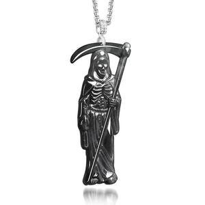 Colgante de Jade Negro con Diseño de Esqueleto del Grim Reaper, Jadeíta Natural, Unisex, Cristianismo, Diseño Original, Regalo con Certificado de Tasación D970 - Product Image 3