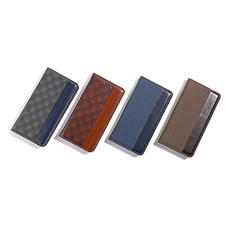 Smartphone Protective Cases PU Stand Card Holder Wallet Flip Plain Leather Phone Case for iPhone 13 case