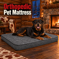 Matelas pour chien et chat en mousse épaisse, Oxford Ripstop, imperméable, design moderne, motif uni, toutes saisons, confortable, ergonomique