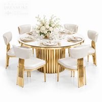 Table de salle à manger robuste et grande pour hôtel commercial, avec structure en acier chromé et plateau en verre trempé, pour usage haut de gamme
