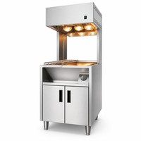 Vitrine chauffante commerciale pour frites et chips, avec contrôle automatique de la température, éclairage électrique, idéale pour les food trucks