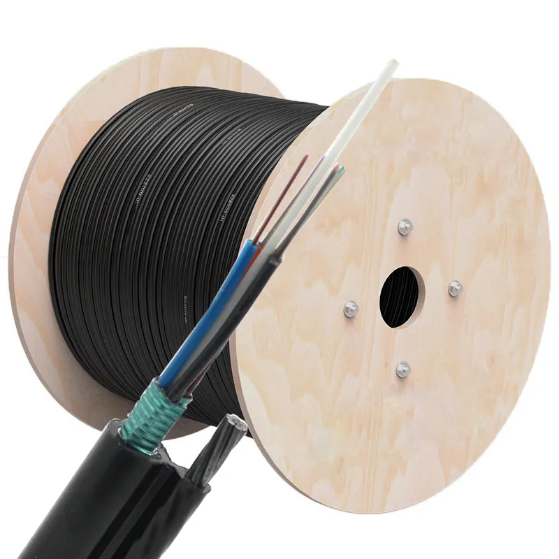 Outdoor Stranded Steel Wire Messenger 6 12 Core Armoured Optical Fiber Cable GYTC8S GYXTC8S