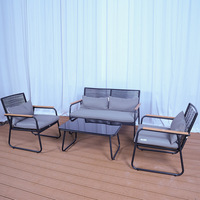 Ensemble de canapés simples d'extérieur modernes pour cour, balcon, villa, chaise en rotin, meubles de jardin imperméables au soleil pour les loisirs en plein air