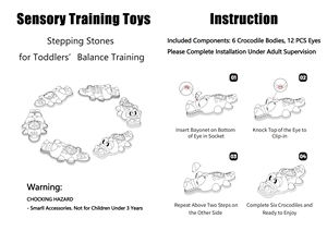 Enfants Crocodile Stepping Stones Steps Stones Toddler Obstacle Course Coordination Jeu Jouets Pour Enfants Intérieur Ou Extérieur Jouer - Product Image 6