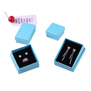 Bầu Trời Xanh bao gồm hộp nhẫn đặt bông tai vòng cổ vòng tay trang sức bao bì & hiển thị Hộp quà tặng bảng giấy - Product Image 1