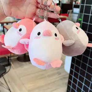 12cm Cute Pink Penguin Keychain Stuffed Animal Brinquedos Penguin Plush Pendant Toy Para Claw Machine