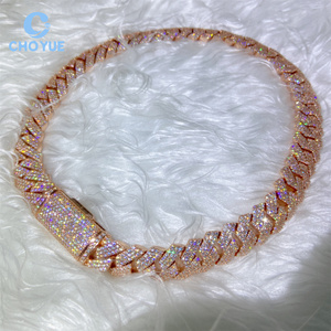สร้อยคอฮิปฮอปแบบ Cuban Link ขนาด 15 มม. ประดับเพชร VVS Moissanite เงินแท้ 925 สไตล์ฮิปฮอป - Product Image 6