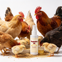 Aide respiratoire pour volailles : Complément pour poulets aux fruits, absorption rapide pour les éternuements, la toux et le soulagement nasal, sûr pour toutes les aves.
