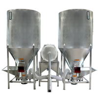Mélangeur d'aliments vertical galvanisé spécial volailles de 500 kg, mélangeur d'aliments pour poulets, canards, oies, pour le mélange des matières premières et l'agitation des aliments.
