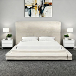 Современная кровать с каркасом из дуба, мягкой обивкой из вельвета, прочная, экологичная, с функцией хранения, на пружинном блоке, размеры Twin/<span class=keywords><strong>Queen</strong></span>/King - Product Image 2