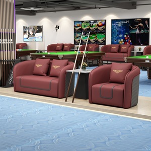 Canapé de salon pour club de billard, revêtement en cuir PU, rembourrage en mousse, usage commercial - Product Image 4