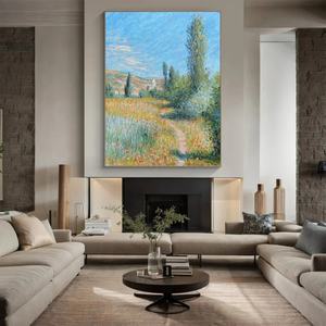 Art mural abstrait esthétique fait main sur toile, peinture de paysage contemporaine sur toile pour la maison et la galerie - Product Image 6