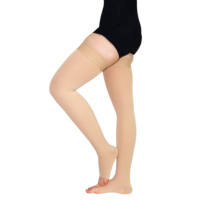 Bas de contention gradués à circulation d'usine, soutien des jambes, à bout ouvert, hauteur cuisse, compression 30-40 mmHg avec bande en silicone