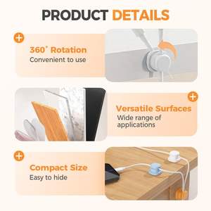 Органайзер для кабелей, пластиковый держатель для проводов, клипсы для кабелей, аккуратное хранение зарядных кабелей для телефона, для дома, офиса, автомобиля, в подарок - Product Image 3