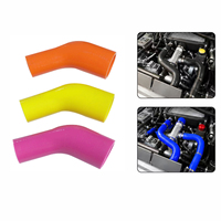 Tuyau de radiateur en silicone flexible pour liquide de refroidissement, coude à 45 degrés, 4 plis, en caoutchouc, pour réduction de pression automobile