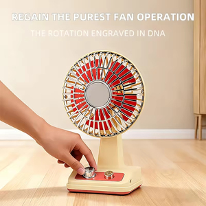 Retro <b>Desk</b> Fan 100-Speed Silent Air Cooling Fan 1200mAh Desktop Circulator Fan for Modern Home <b>Office</b> - Product Image 1