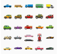 Autocollants de véhicules de construction de dessins animés, imperméables, pour voitures, camions, excavatrices, décorations pour papeterie, jouets, gobelets à eau