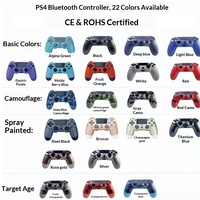 Control Inalámbrico para PS4, Gamepad Bluetooth con Giroscopio de 6 Ejes, Doble Vibración, Joystick y Panel Táctil