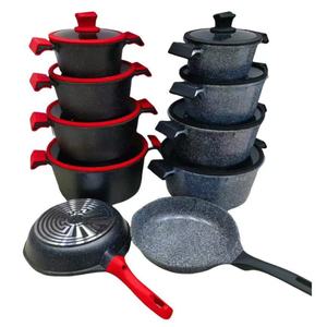 Série de casseroles profondes 17 pièces, ensemble d'ustensiles de cuisine en granit, casseroles 20, 24, 28, 32 cm, poêle à frire 28 cm, <span class=keywords><strong>kit</strong></span> d'outils de cuisine en gros - Product Image 5