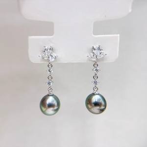 22635 S925 <b>Silver</b> DIY Pearl Accessories Simple Fashionable 9-11mm Round <b>Beads</b> with Empty Stand Jewelry Findings of 25mm Size - Product Image 3