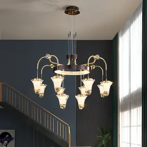 QianYu Modern Crystal Chandelier Home Decoration Pendant Lights Living Room Bedroom Ceiling Chandeliers