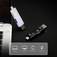 Lector de Tarjetas de Memoria 5 en 1 Multifunción USB 3.0 Tipo C, USB Micro USB, SD, TF para Android, iPhone, Computadora, Base OTG, Adaptador Tipo C
