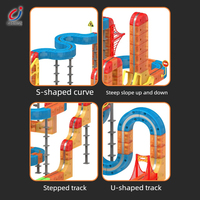 Mainan Pembangun Rel Magnetik Chengji 3D Rail Cube Kereta Listrik 180PCS Mainan Rel Kereta Magnetik Listrik dengan Lampu dan Musik untuk Anak-anak