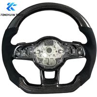 Volant de voiture en fibre de carbone forgé sur mesure avec éclairage LED pour Volkswagen VW MK7 MK7.5 Golf GTI R 17 St Jetta Paddle Shifters GLI MPI