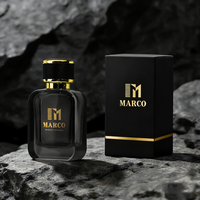 Flacons de parfum en verre carré noir ambre rose de luxe 50 ml